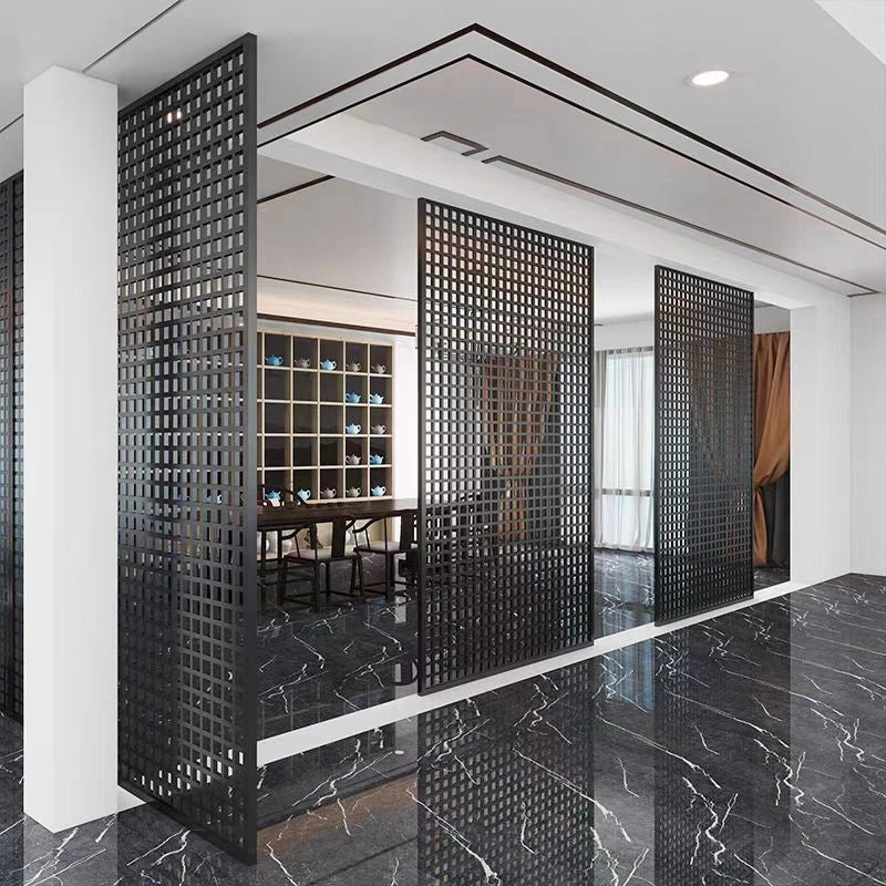 Finished architectural metal screen in a luxury interior project