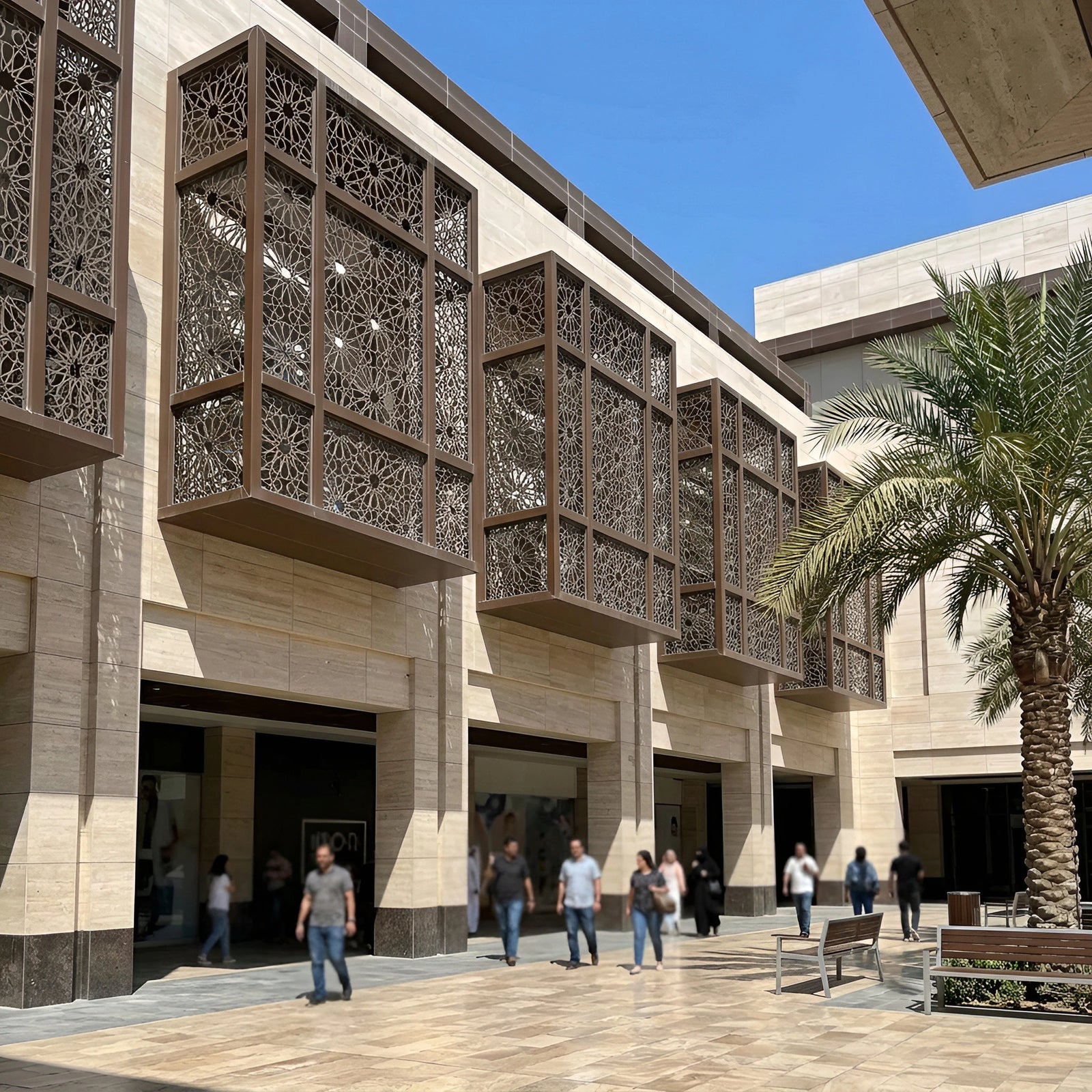 Dubai Hills Mall Courtyard Geometric Screens