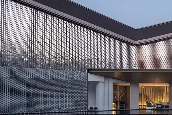 Our expanded metal facade screen project for solar shading.