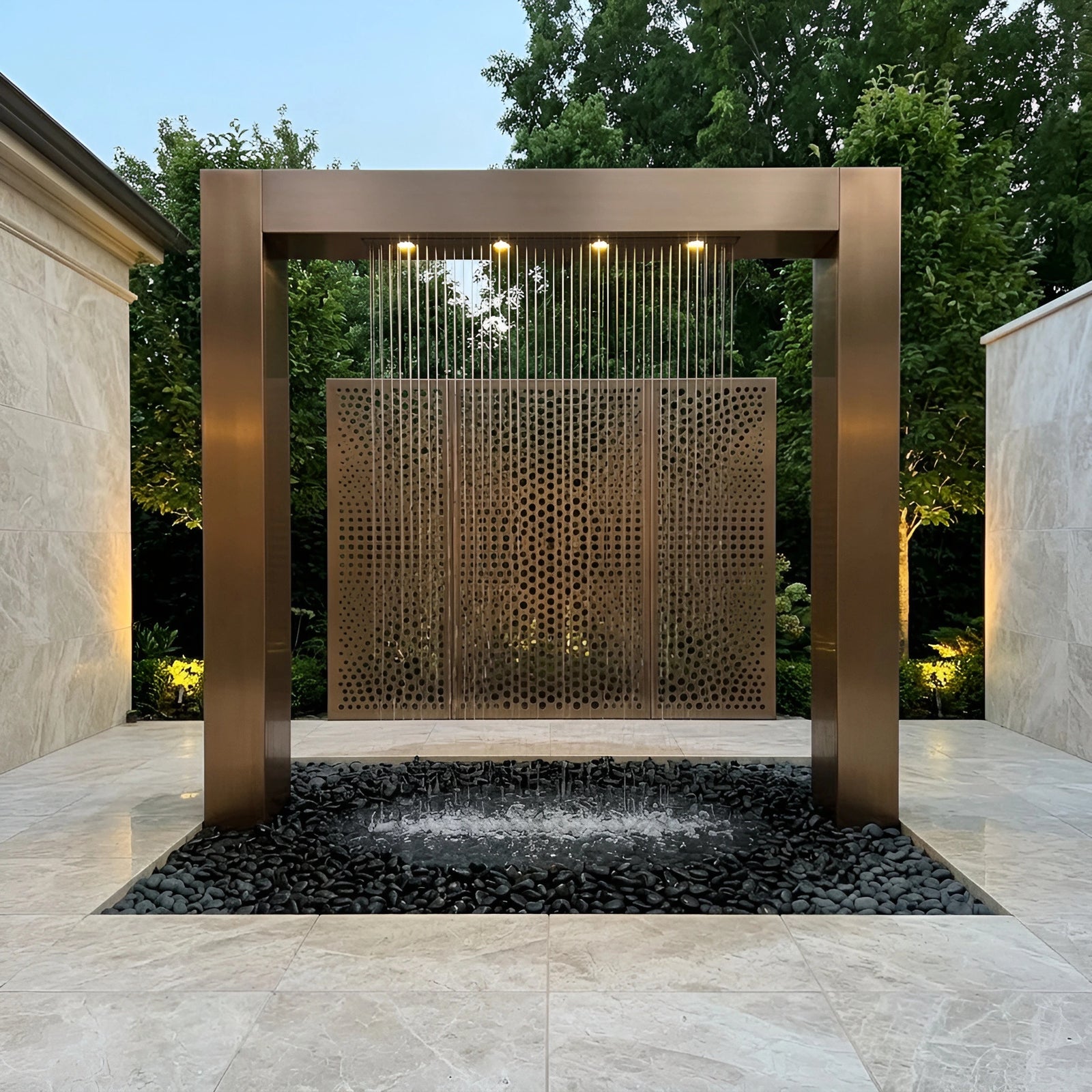 Shanghai Heritage Estate Fountain Bronze PVD Screens
